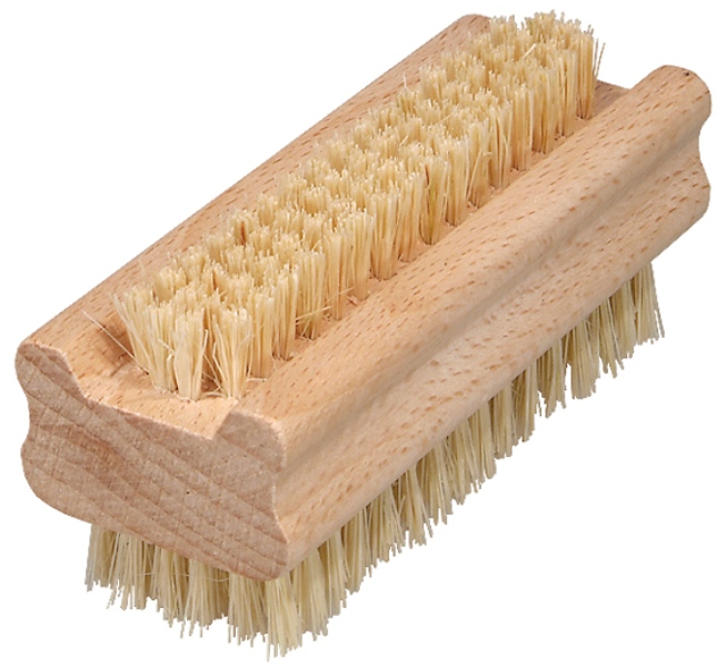 Two-sided hand brush, fibre